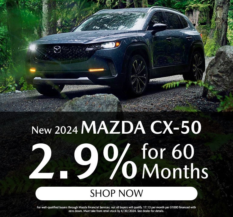 new 2024 Mazda CX-50. 2.9% for 60 months